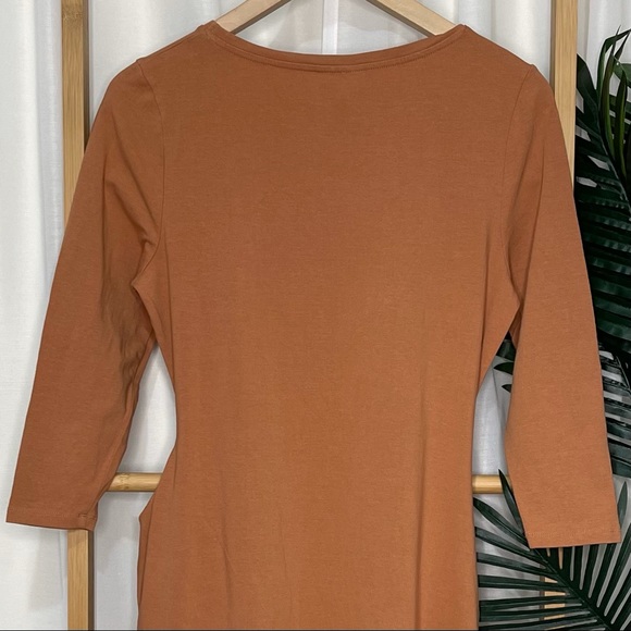 SOLD Seed Heritage Tan Beige Draped Tie Dress S - Picture 5 of 8